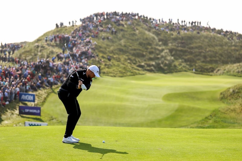 Irish Open: Shane Lowry plays from the fairway on the fifteenth of the Trump International Golf Links & Hotel Doonbeg Ireland.
Photo: INPHO/Ben Brady