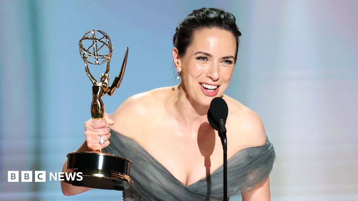 Kate O'Flynn accepts the Outstanding Supporting Actress in a Comedy Series Award for 'Widow's Bay' during the 78th annual Emmy Awards ceremony held at the Peacock Theater in Los Angeles, California, USA, 14 September 2026