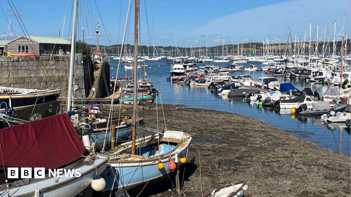 A picture of a number of boats in the harbour. There are steps to the left of the image.