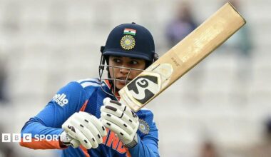Smriti Mandhana plays a shot