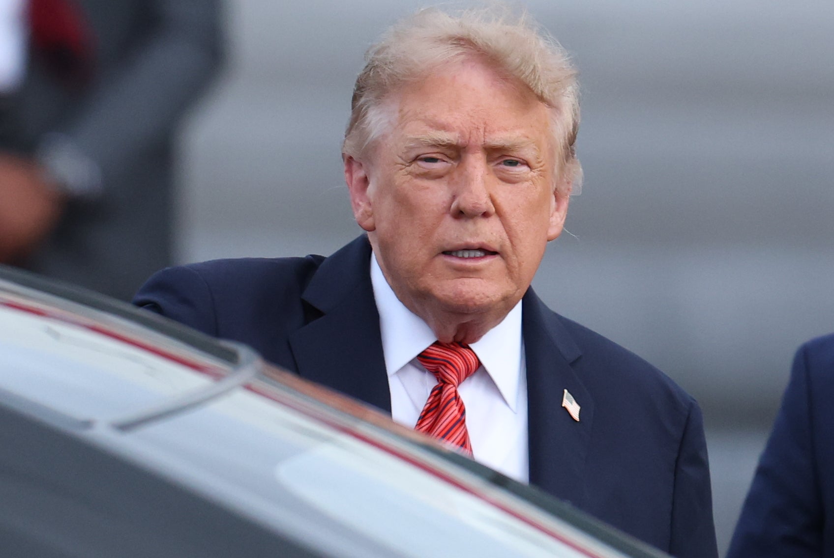 Donald Trump after arriving at Dublin Airport (Clodagh Kilcoyne/PA)
