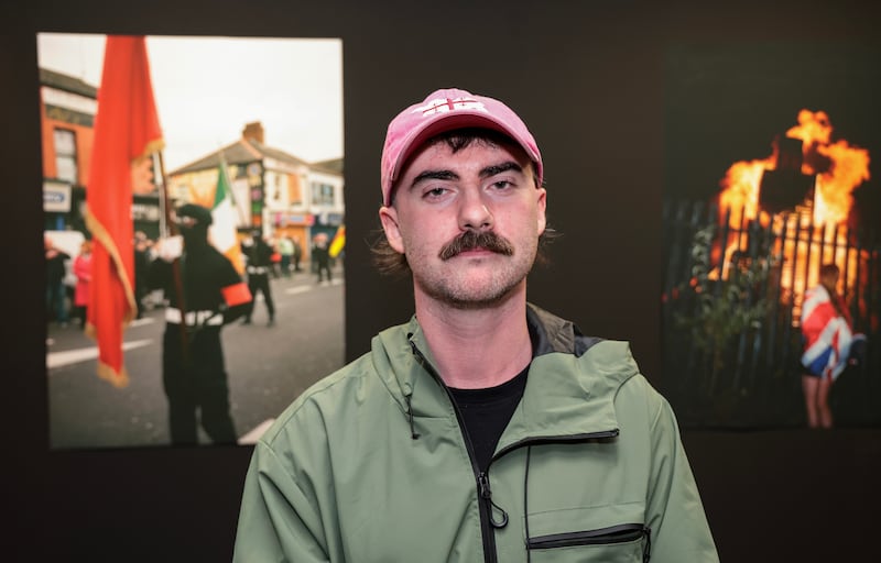 Kyiv-based, Emmy Award-winning video and photojournalist Conall Kearney, from West Belfast, at his exhibition Chaos Stadt at Belfast Exposed. PICTURE: BRIAN LINCOLN