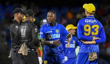 CPL 2026 - Chris Green and Jason Holder criticise umpiring after Johnson Charles no-ball incident