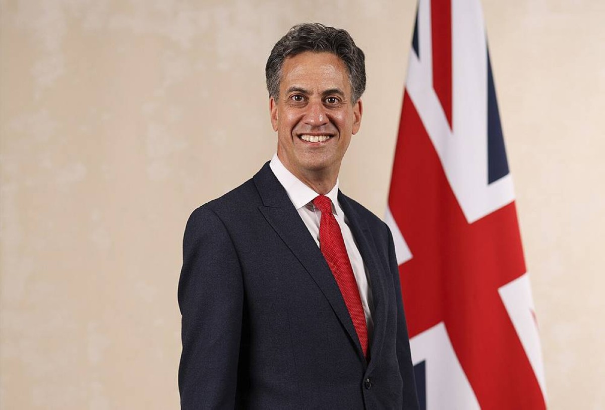(File photo) London, United Kingdom. Secretary of State for Energy Security and Net Zero, Ed Miliband poses for a photograph following his appointment to Cabinet by Prime Minister Sir Keir Starmer in 10 Downing Street