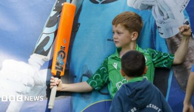 Devon Conway during the European T20 Cricket Premier League match between Dublin Guardians and Belfast Wolves at Malahide Cricket Ground in Dublin