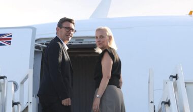 Andy Burnham's Wife, Marie-France van Heel, Nails Autumn Dressing In Asymmetric Wrap Midi Skirt. Get The Look
