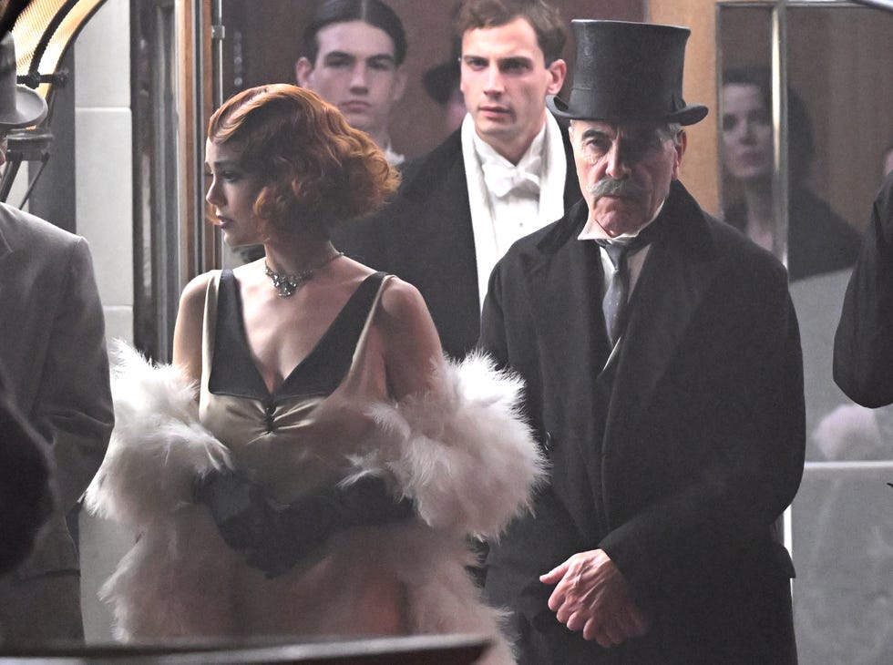 Rebecca Rittenhouse and James Nesbitt filming Hercule rebecca rittenhouse and james nesbitt filming hercule