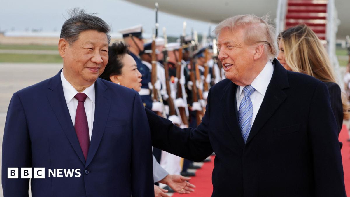 Trump welcomes Xi at airport with red carpet and military flyover to kick off three-day US visit - live updates