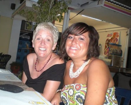 Fran Gillam and Danielle Gillam-Kirton leaning in for a photo at a restaurant table