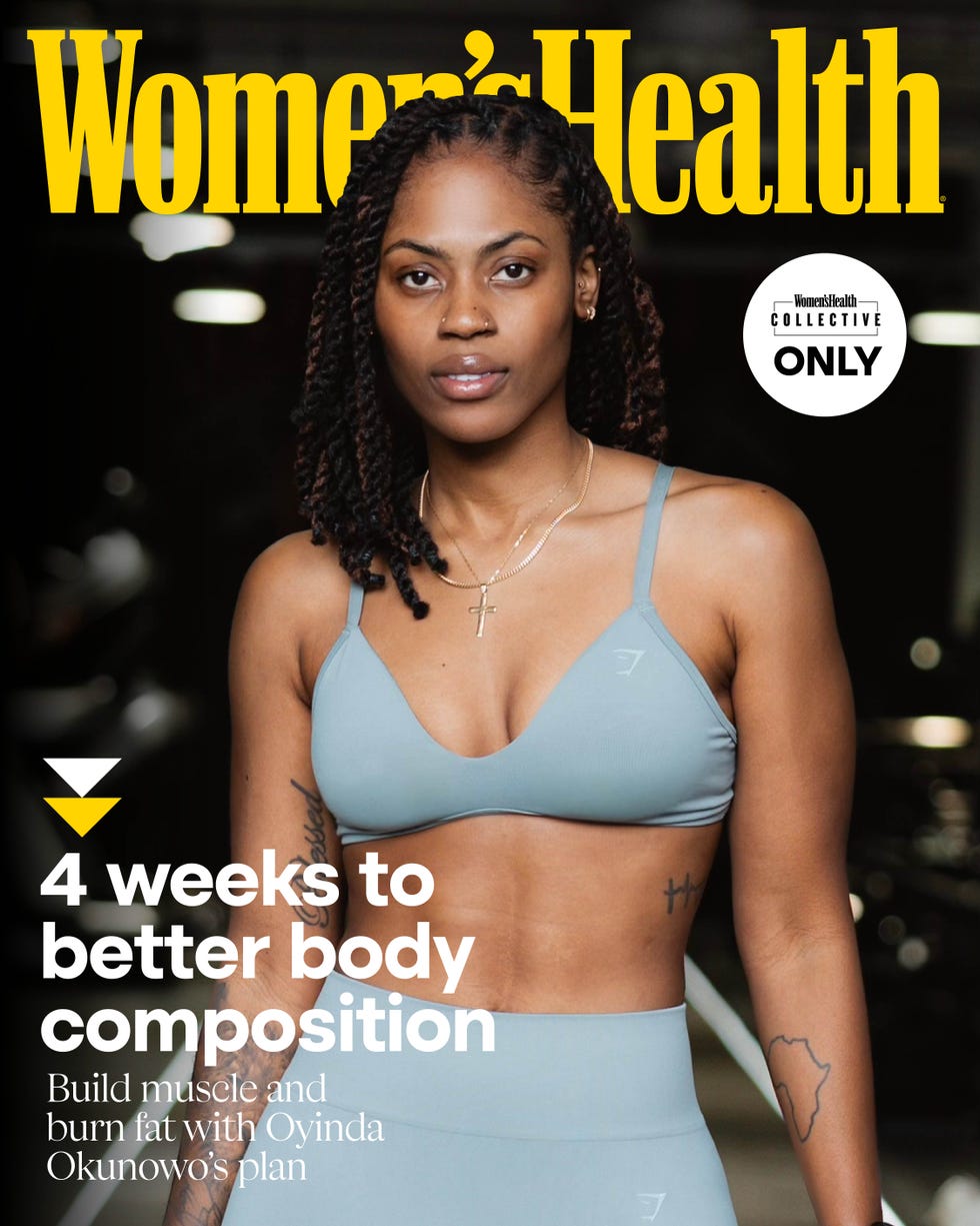 women's health cover featuring a fitness plan for better body composition.