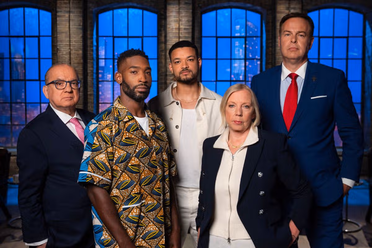 Touker Suleyman, Tinie Tempah, Steven Bartlett, Deborah Meaden, Peter Jones on Dragons' Den