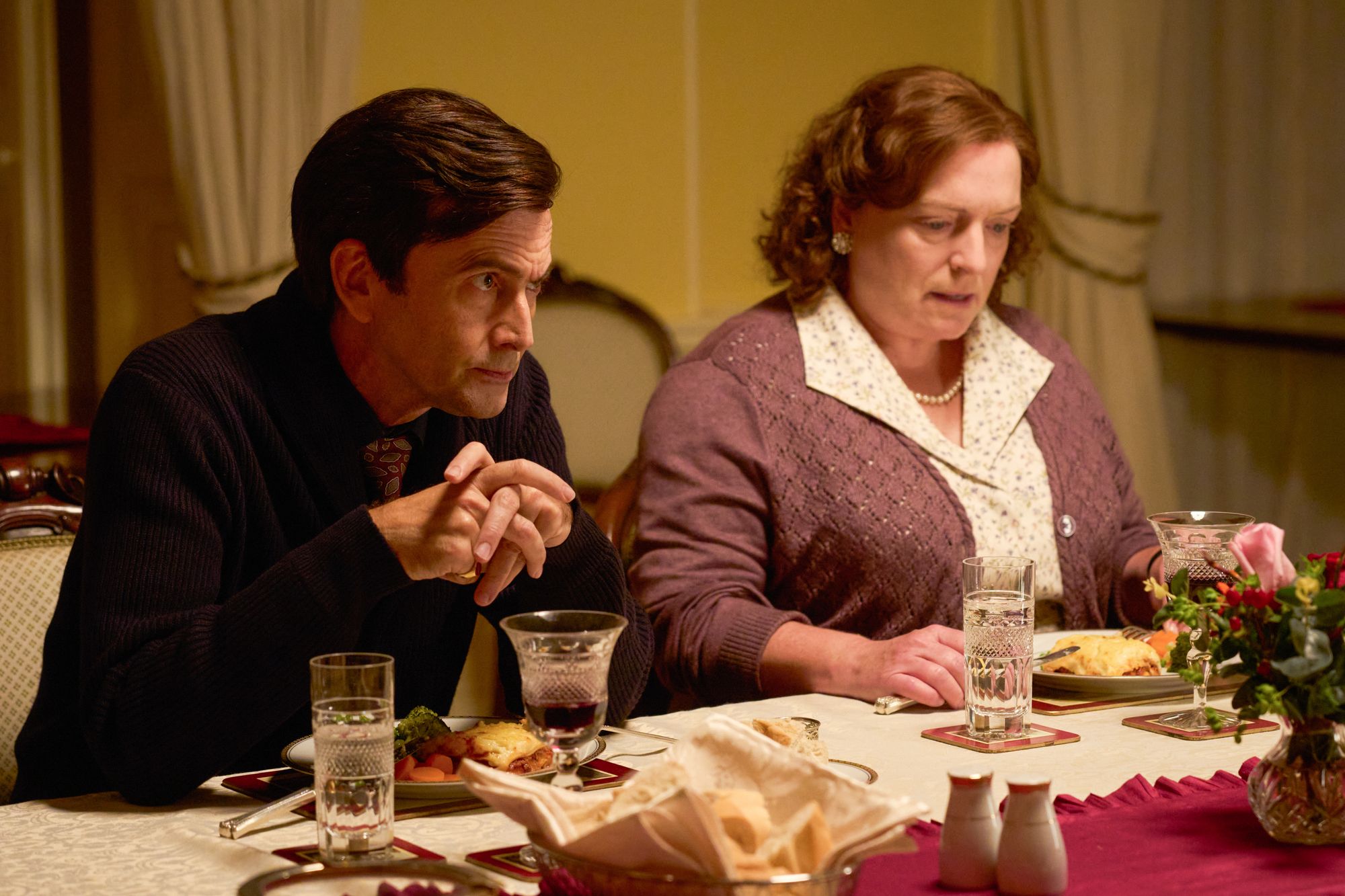 David Tennant and Claire Rushbrook in 'Rivals' series two's mid-season finale
