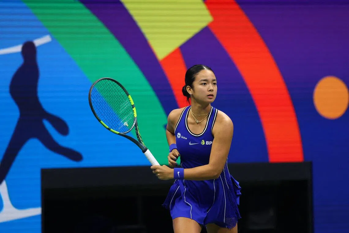 Alexandra Eala of Philippines during their US Open third-round match against Iva Jovic of the United States on Sept 5.