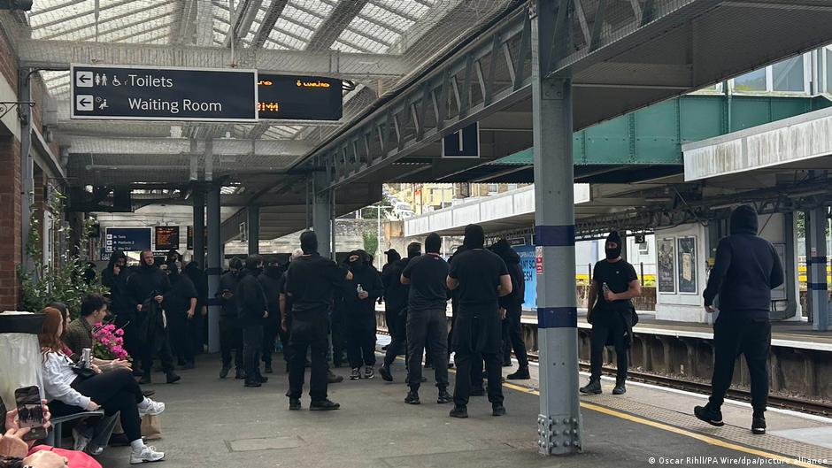 Masked anti-migrant protesters block UK's Dover terminal