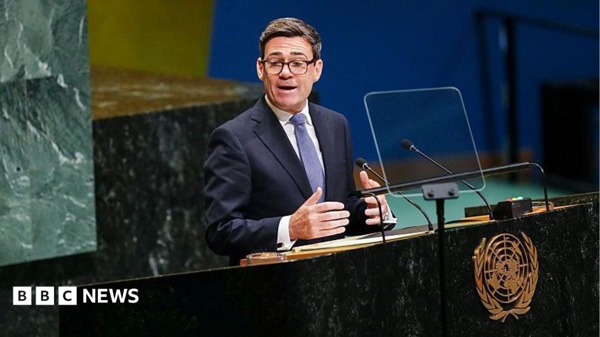 Andy Burnham addresses the UN General Assembly.