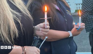 Candles held at vigil.