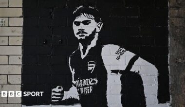 A mural paying tribute to Vigar at Arsenal