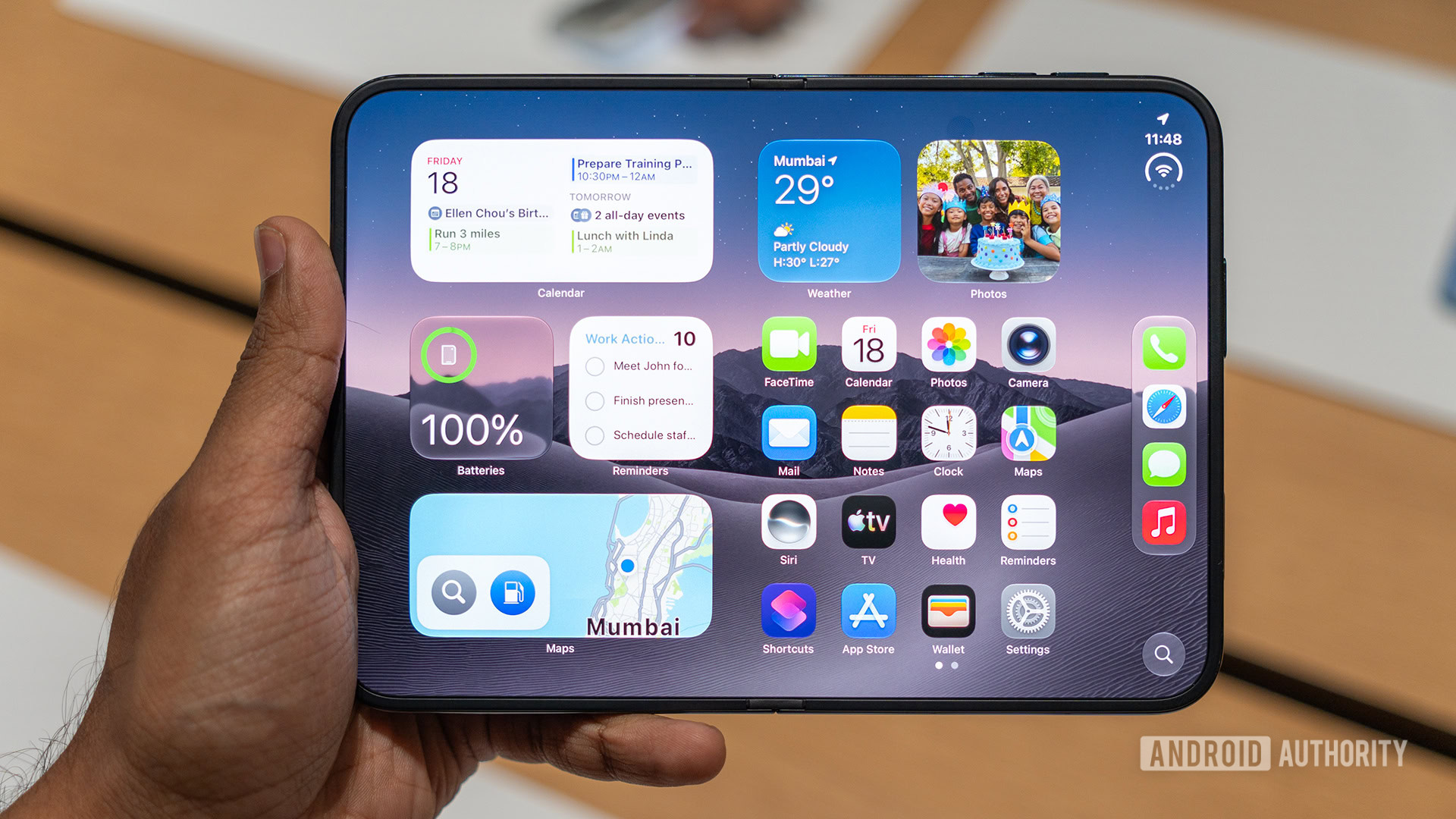 Apple iPhone Duo Hands On Inner Display with iOS 27 home screen