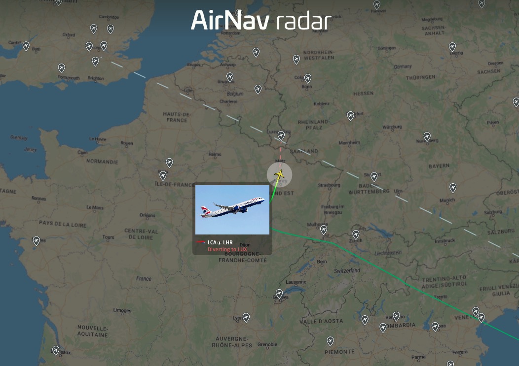 British Airways BA711 to Heathrow is declaring an emergency and diverting to Luxembourg