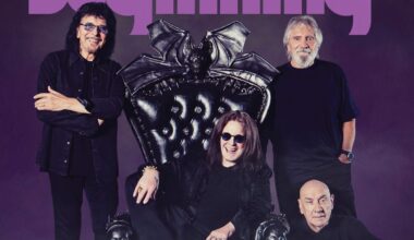 Black Sabbath against a purple background