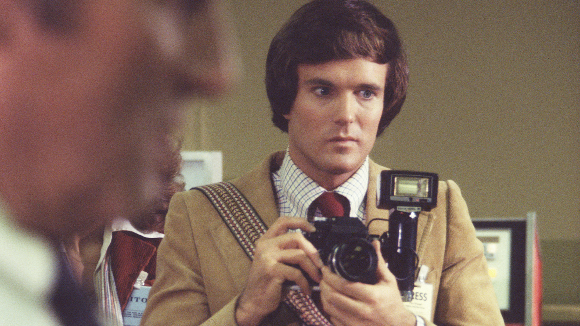 American actor Nicholas Hammond, as Peter Parker (whose secret identity is as the costumed superhero Spider-man) stands in a computer laboratory on an episode of the CBS television series 'The Amazing Spider-Man' entitled 'Night of the Clones,' June 1977. This episosde was originally broadcast on April 26, 1978. The series was based on a long-running comic book, developed by Stan Lee and Steve Ditko. (Photo by CBS Photo Archive/Getty Images)