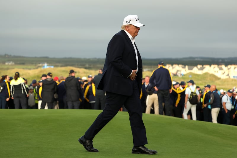 Donald Trump on the course in Doonbeg. Photograph: Anna Moneymaker/Getty Images