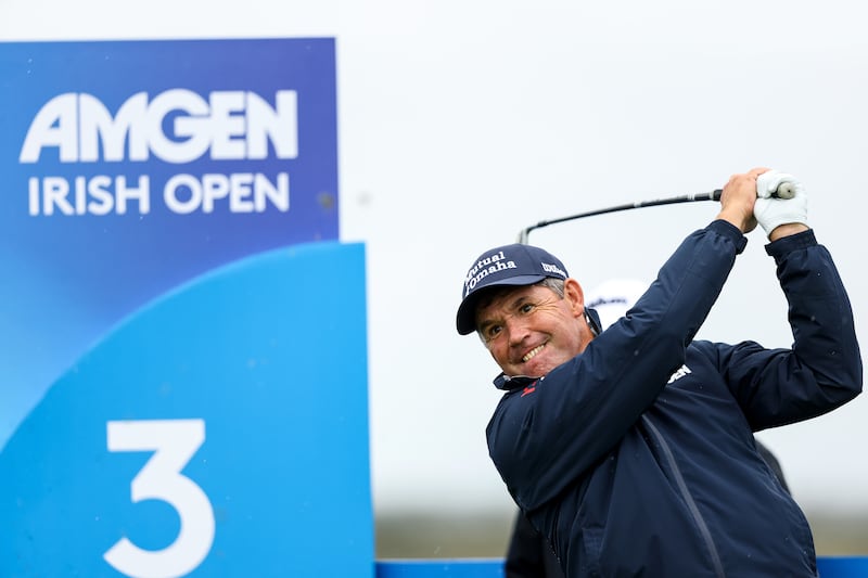 Pádraig Harrington at Trump International Golf Links in Doonbeg on Monday ahead of the 2026 Irish Open. Photograph: Ben Brady/Inpho