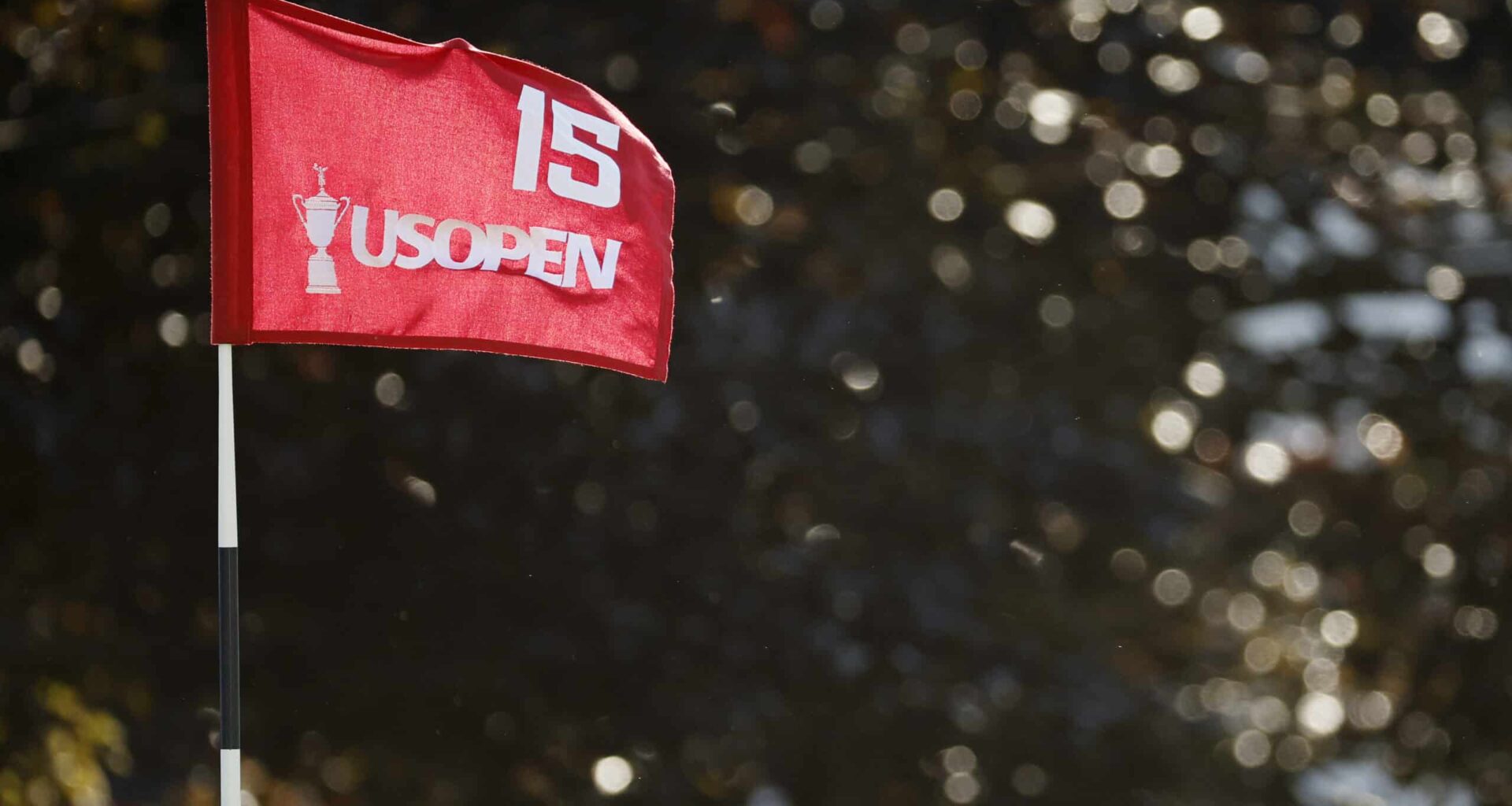 BROOKLINE, MASSACHUSETTS - JUNE 17: A detail of the pin flag on the 15th green during the second round of the 122nd U.S. Open Championship at The Country Club on June 17, 2022 in Brookline, Massachusetts. (Photo by Jared C. Tilton/Getty Images)
