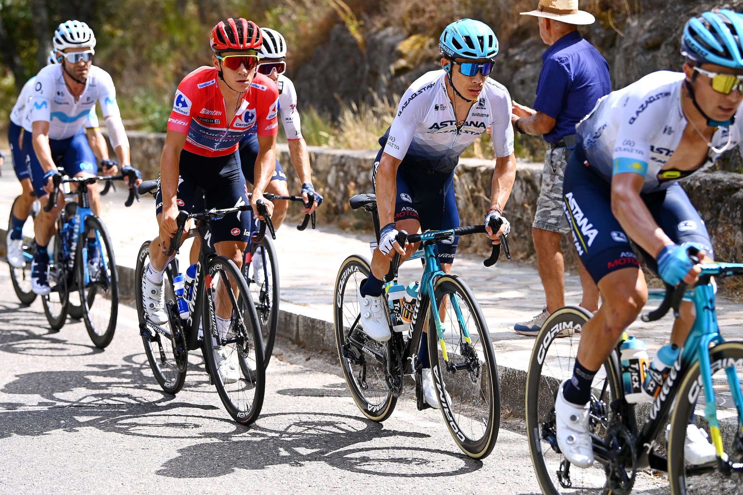 Miguel Ángel López (r) and Remco Evenepoel at the 2022 Vuelta (Photo: Tim de Waele/Getty Images)