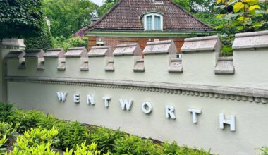 WENTWORTH, ENGLAND - JUNE 24: A view of Wentworth Golf Club's entrance on June 24, 2025 in Wentworth, England. (Photo by Peter Dazeley/Getty Images)