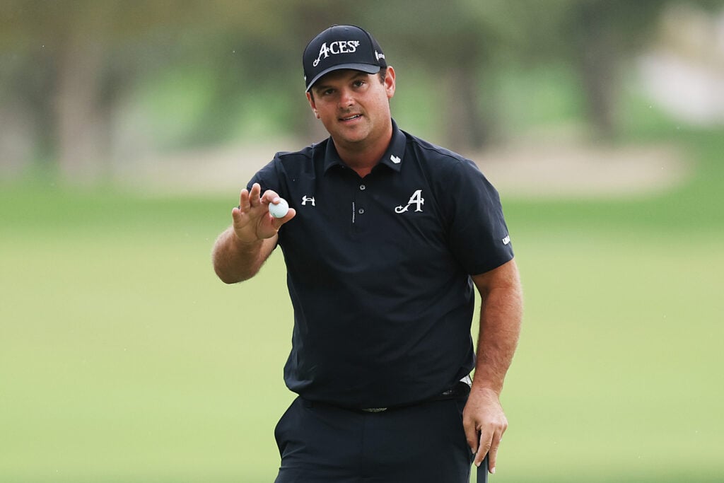 Patrick Reed of the United States acknowledges the crowd after winning the Hero Dubai Desert Classic 2026
