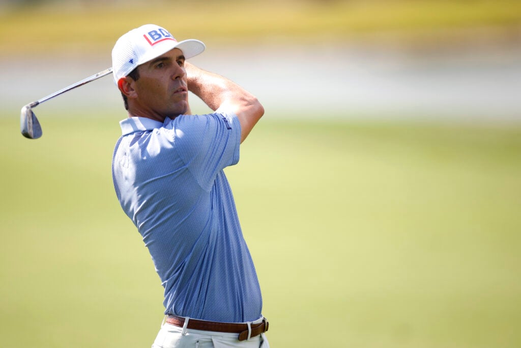 Billy Horschel of the United States plays a shot on the sixth hole during the second round of the Cognizant Classic 2026 at PGA National