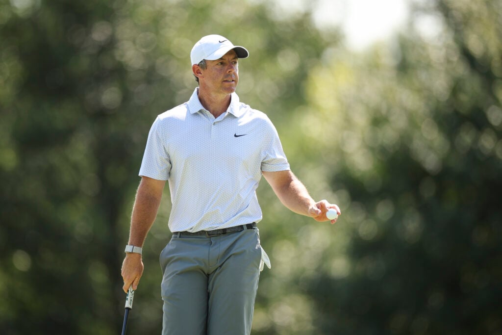 Rory McIlroy in action during the third round of the BMW Championship at Bellerive