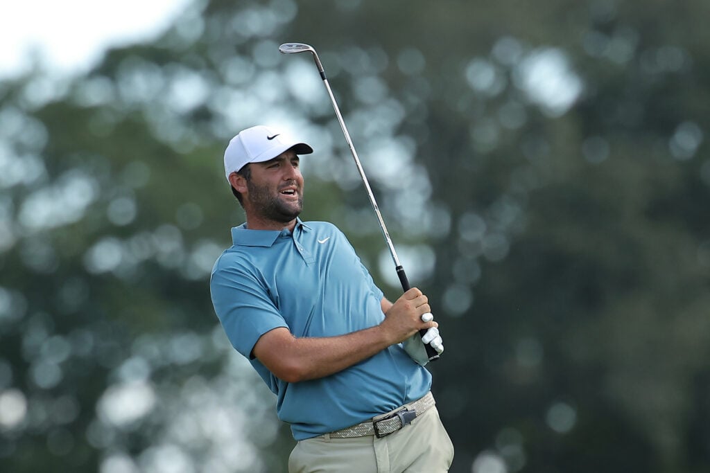 Scottie Scheffler on the 17th hole during the final round of the TOUR Championship at East Lake