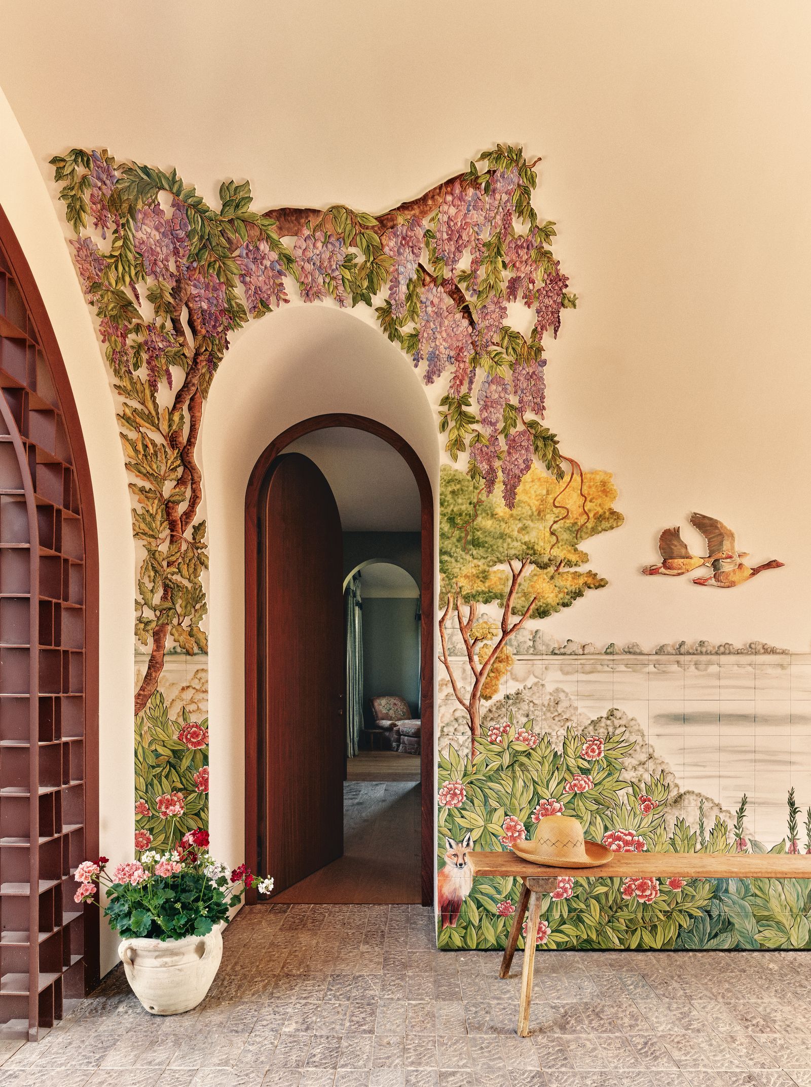 Image may contain Indoors Interior Design Art Painting Arch and Architecture