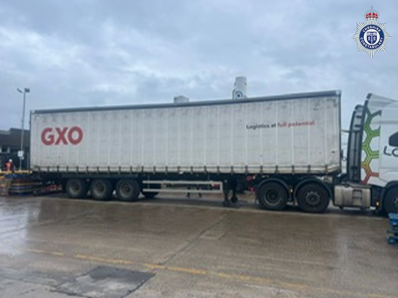 One of the two stolen HGV trailers. Photograph: Cheshire Constabulary/PA Wire