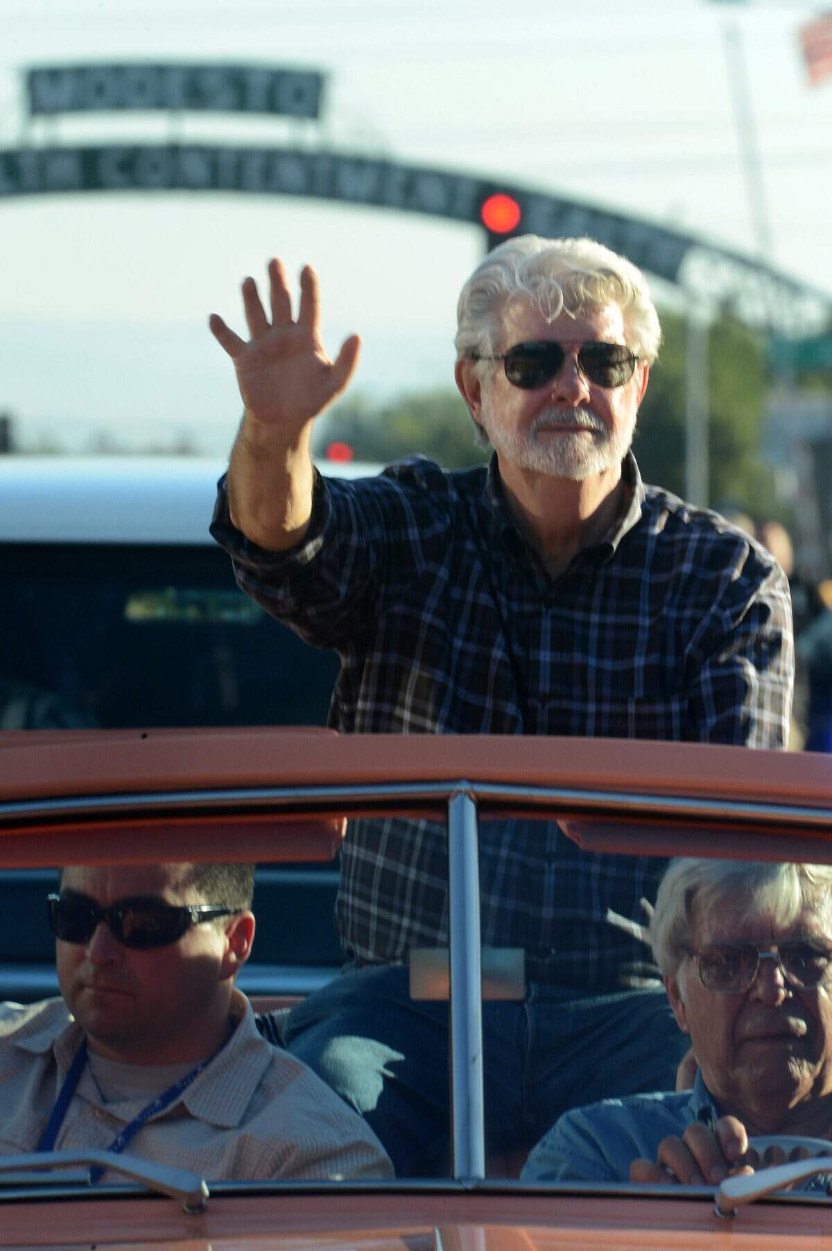 Modesto native George Lucas was grand marshal of the 2013 American Graffiti Parade in downtown Modesto.