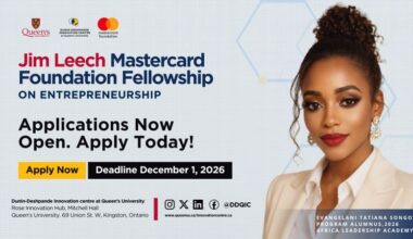 Jim Leech Mastercard Foundation Fellowship 2027: Fully Funded Entrepreneurship Program for African Students