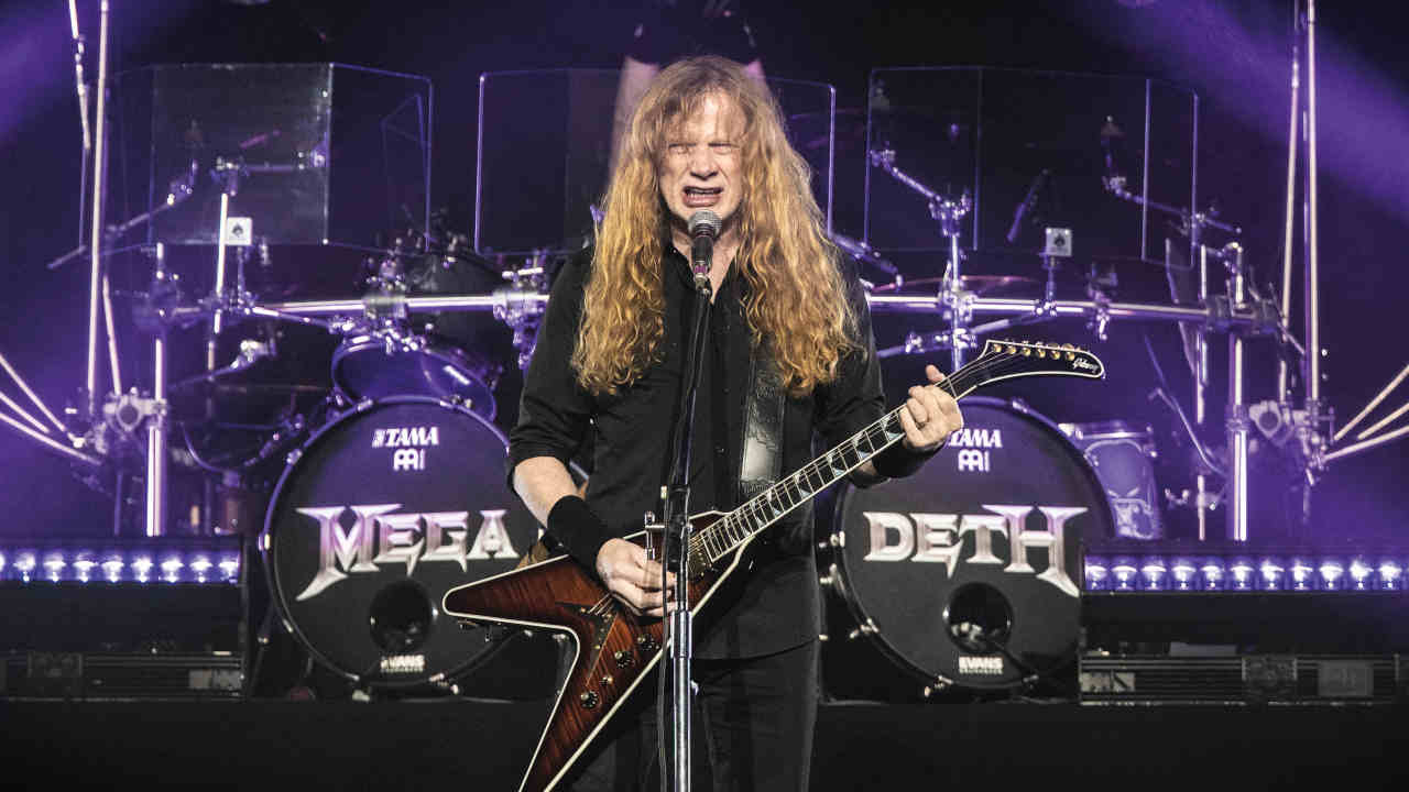 Megadeth&lsquo;s Dave Mustaine performing onstage
