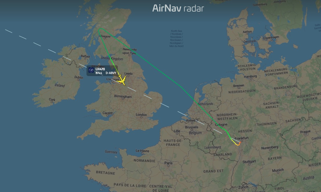 Lufthansa LH470 to Toronto declared an emergency and diverted to Manchester