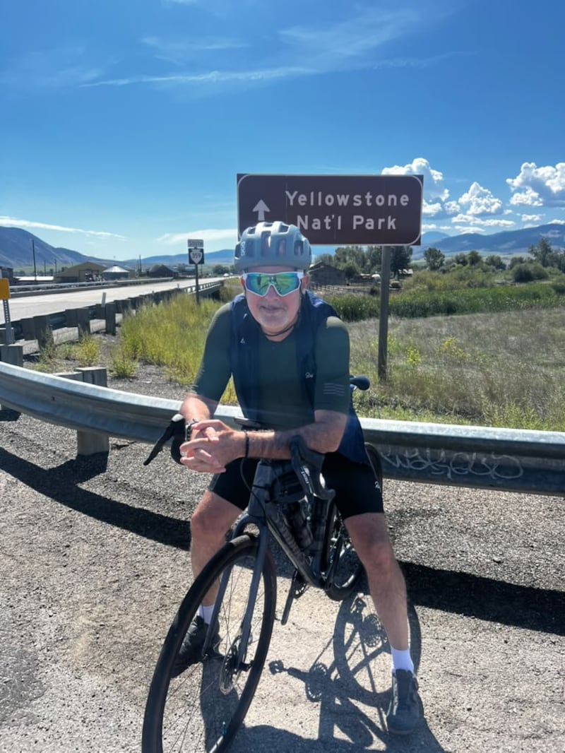 Michael O'Hare on a break outside Yellowstone National Park.