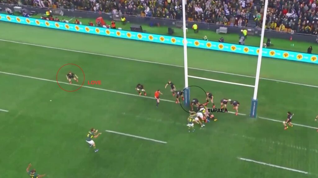 Quinn Tupaea offside - first penalty (image credit: Sky Sports)
