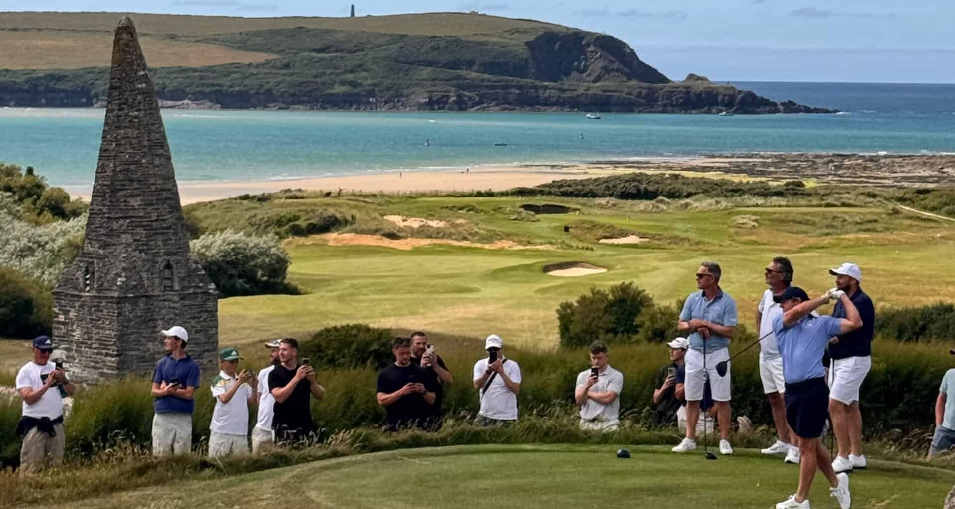 Rory McIlroy hits the driver at St Enodoc