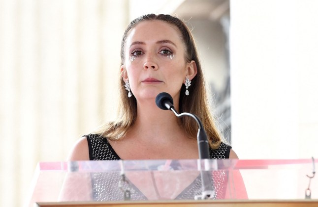 Actress Billie Lourd speaks at the ceremony for her mother Carrie Fisher being honored posthumously with a Star on the Hollywood Walk of Fame on May 04, 2023 in Hollywood, California. (Photo by VALERIE MACON / AFP) (Photo by VALERIE MACON/AFP via Getty Images)