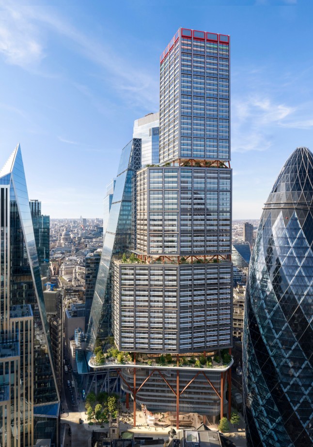 A view of the new skyscraper in its entirety.