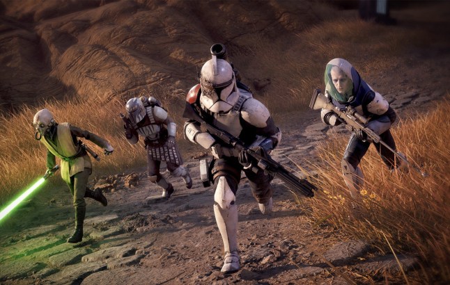 Clone trooper and jedi in Star Wars Zero Company