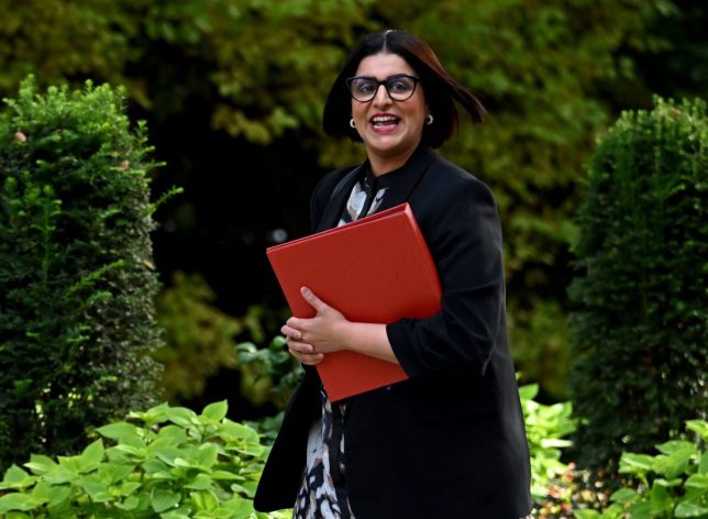 LONDON, ENGLAND - SEPTEMBER 01: Secretary of State for the Home Department, Shabana Mahmood, arrives to attend the weekly government cabinet meeting at 10 Downing Street on September 01, 2026 in London, England. The cabinet meeting was held as the House of Commons returned from summer recess. (Photo by Leon Neal/Getty Images)