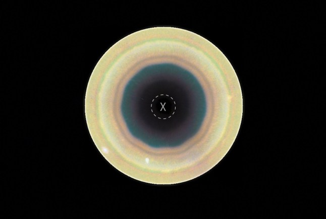 EMBARGO SEPTEMBER 02 2026 7PM BST. View of Saturn from NASA???s Hubble Space Telescope revealing a giant, evolving 10-sided atmospheric wave encircling the planet???s south pole. The feature, called a decagon, is the first large, regular-sided pattern observed at Saturn???s southern hemisphere. //A