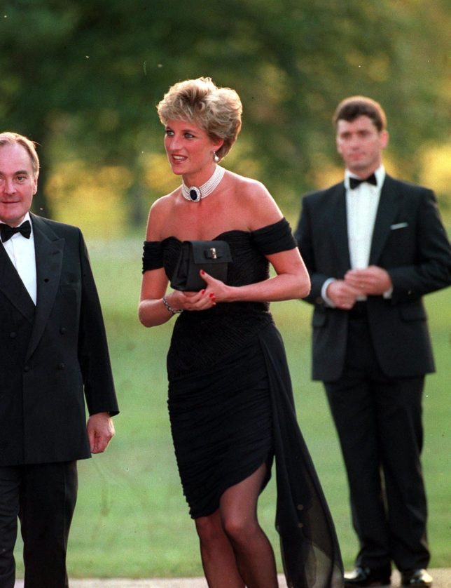 EMBARGOED TO 1015 THURSDAY SEPTEMBER 10 File photo dated 29/06/1994 of Diana arriving at the Serpentine Gallery wearing a dress designed by Christina Stambolian dress. The famous 