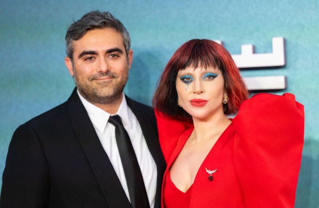 LONDON, ENGLAND - SEPTEMBER 25: Lady Gaga and Michael Polansky attend the UK Premiere of